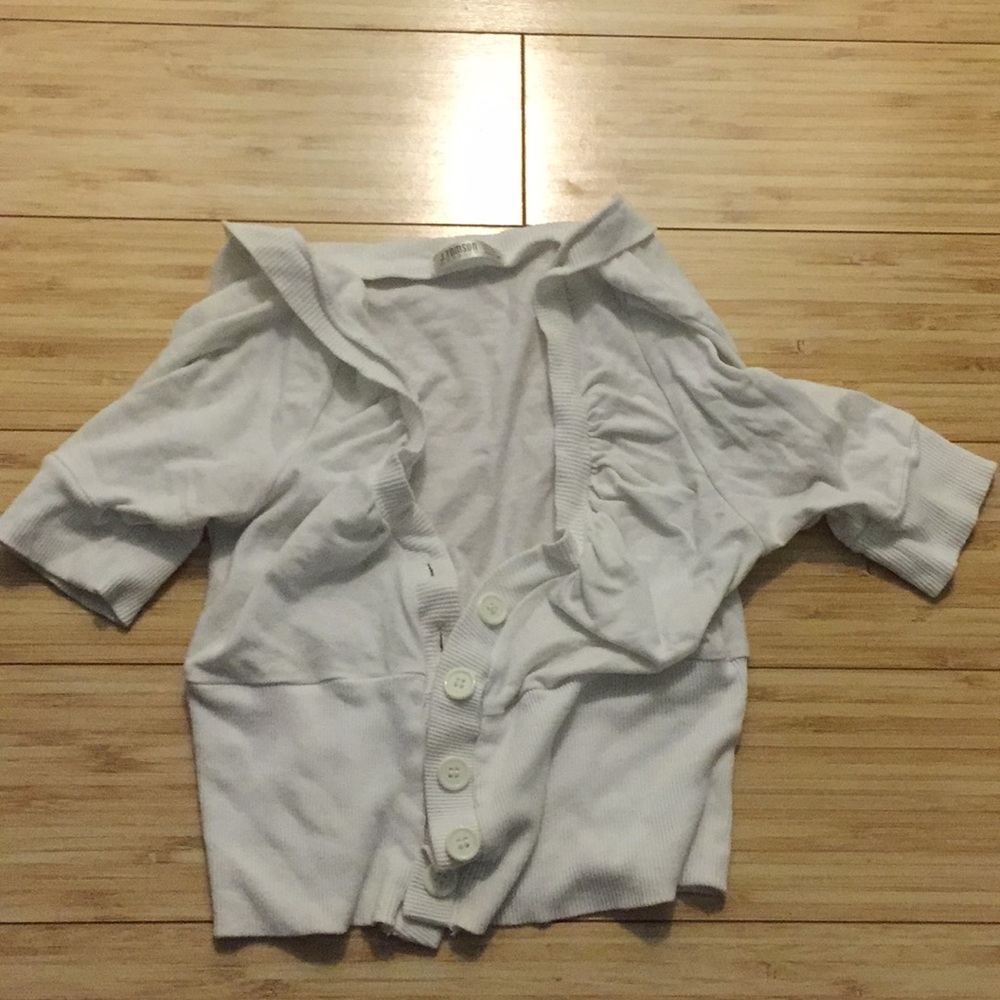 White crop cardigan